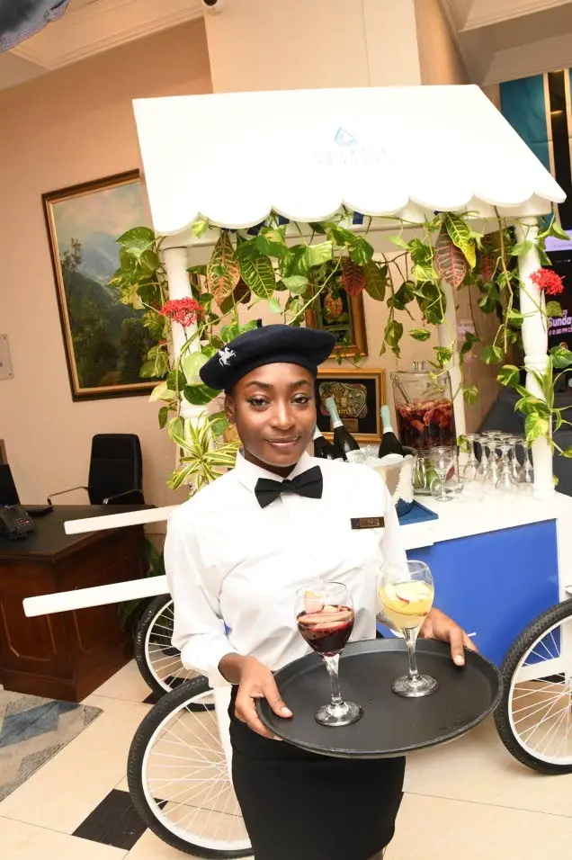 Banquet waitress Danielle Palmer served Select Brands White and Red Sangria.Joseph Wellington