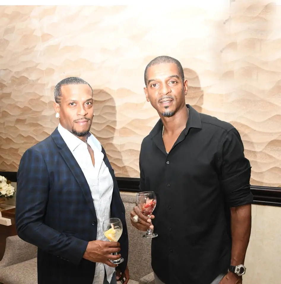 Sangrias were the drink of choice for Olympians Brandon Simpson (left) and Maurice Smith.Joseph Wellington