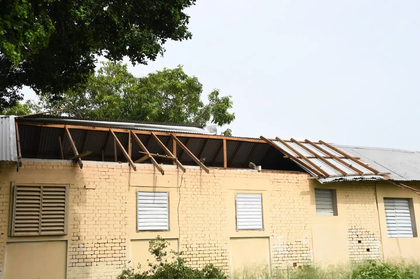 This section of the roof on Bougainvillea male ward at Bellevue Hospital in Kingston was blown off by Hurricane Beryl on July 3, resulting in 10 patients being relocated. The hospital is 163 years old.Photo: Joseph Wellington