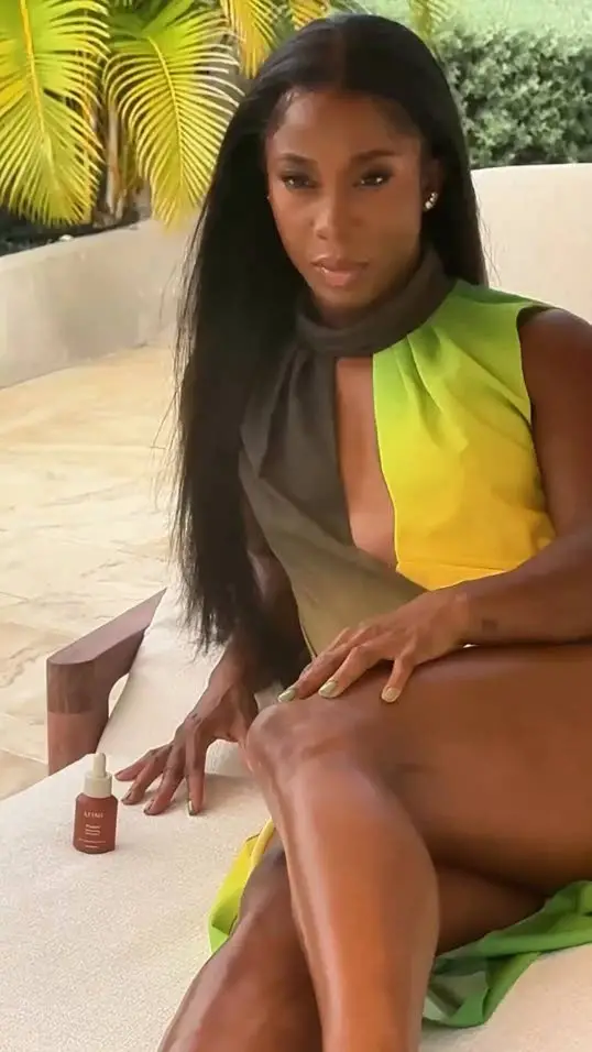 Shelly Fraser-Pryce wears the Black Ombré Set from the Samantha Black S|S 2023 collection IG/@afimi