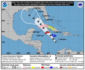 Weather system upgraded to Tropical Storm Rafael as it nears Jamaica