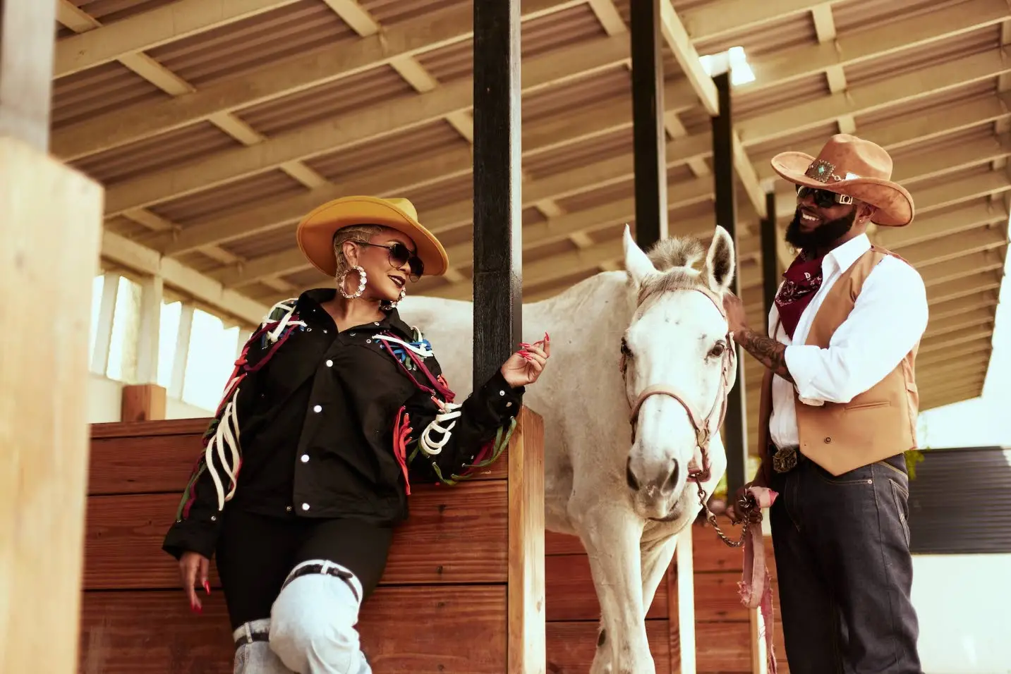 Debbie and Tafari are an eye-catching pair, as they show off their interpretation for this year’s Wild West Wear theme at the Mouttet Mile Invitational set for December 7 at Caymanas Park.WILL TWORT