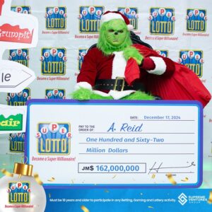 St Elizabeth man dressed as the Grinch claims $162m Super Lotto jackpot